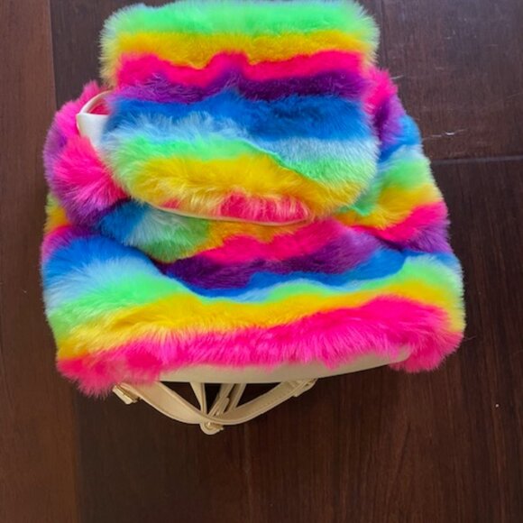 3AM Forever - Rainbow Faux Fur Mini Backpack - Picture 1 of 4